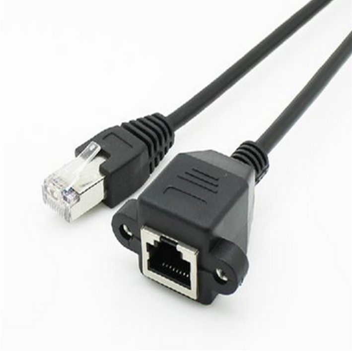 RJ45 电缆公对母螺丝面板安装以太网 LAN 网络 8 针延长电缆组件
