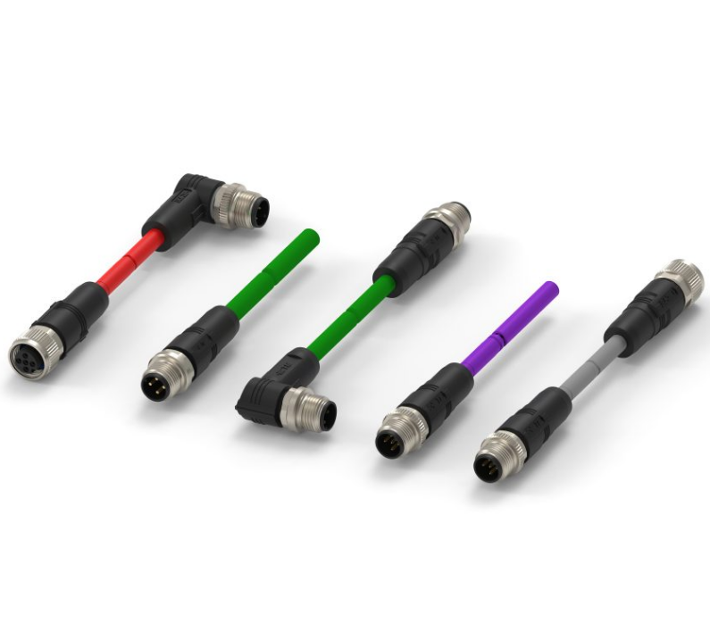 高品质 te 电缆 M12 工业以太网电缆组件