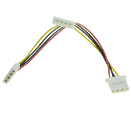 4 针 Molex 电源延长线公头 1 至 2 母端口电源线 Y 分路器