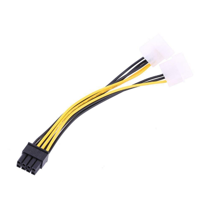 16awg 双 Molex 4 针转 PCIe 8 针电缆为显卡提供额外电源