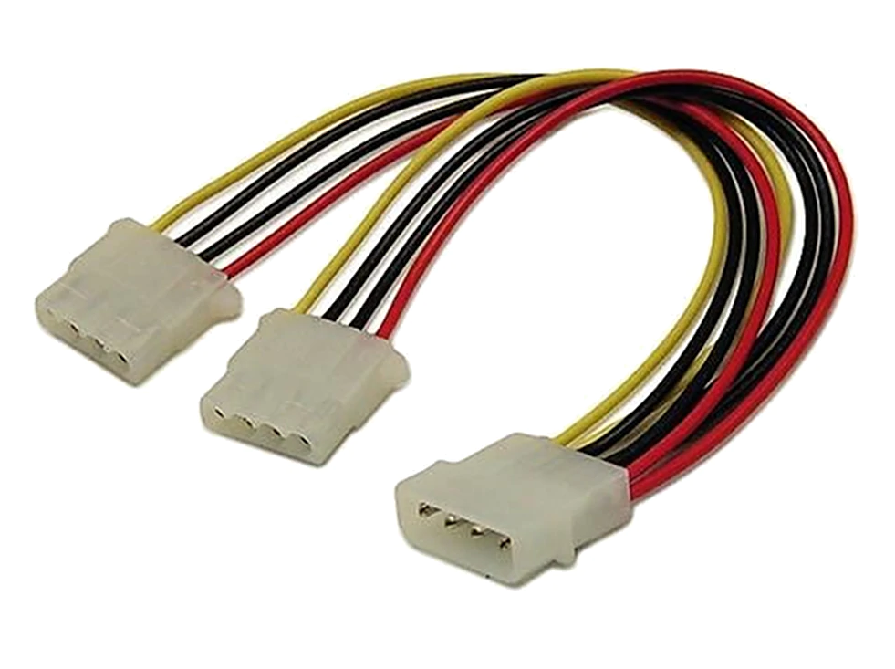 4 针 Molex 到 2x 4 针 Molex 电源连接器电缆组件分离器转换器适配器