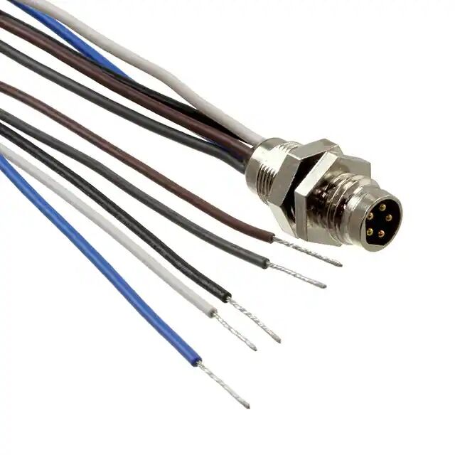 定制高品质 M8 至导线 5 针电缆组件 PVC