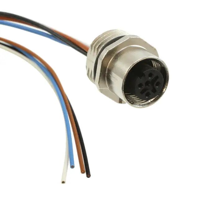 带压接触点的外壳 正面安装 M12 电缆组件