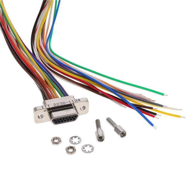 D-Sub 电缆组件 D 型，微型 D 多股，单股 3.00'（914.40mm） 插座，母型插口 至 单条导线引线 多样化选择 锐诚达