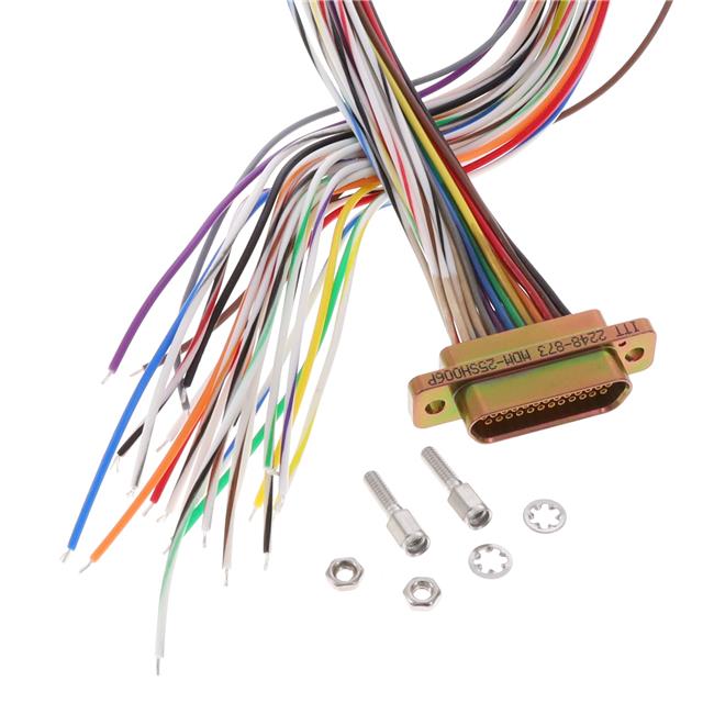 D-Sub 电缆组件 D 型，微型 D 多股，单股 3.00'（914.40mm） 插头，母插口 至 单条导线引线 创新设计 多样化选择 锐诚达