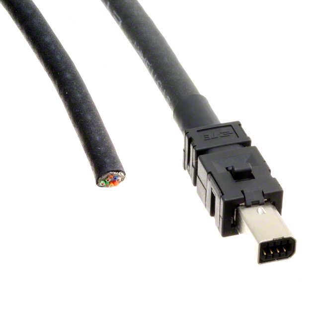 8 18 位置 插头至线缆 3.28'（1.00m） 黑色 屏蔽 多样化选择 锐诚达